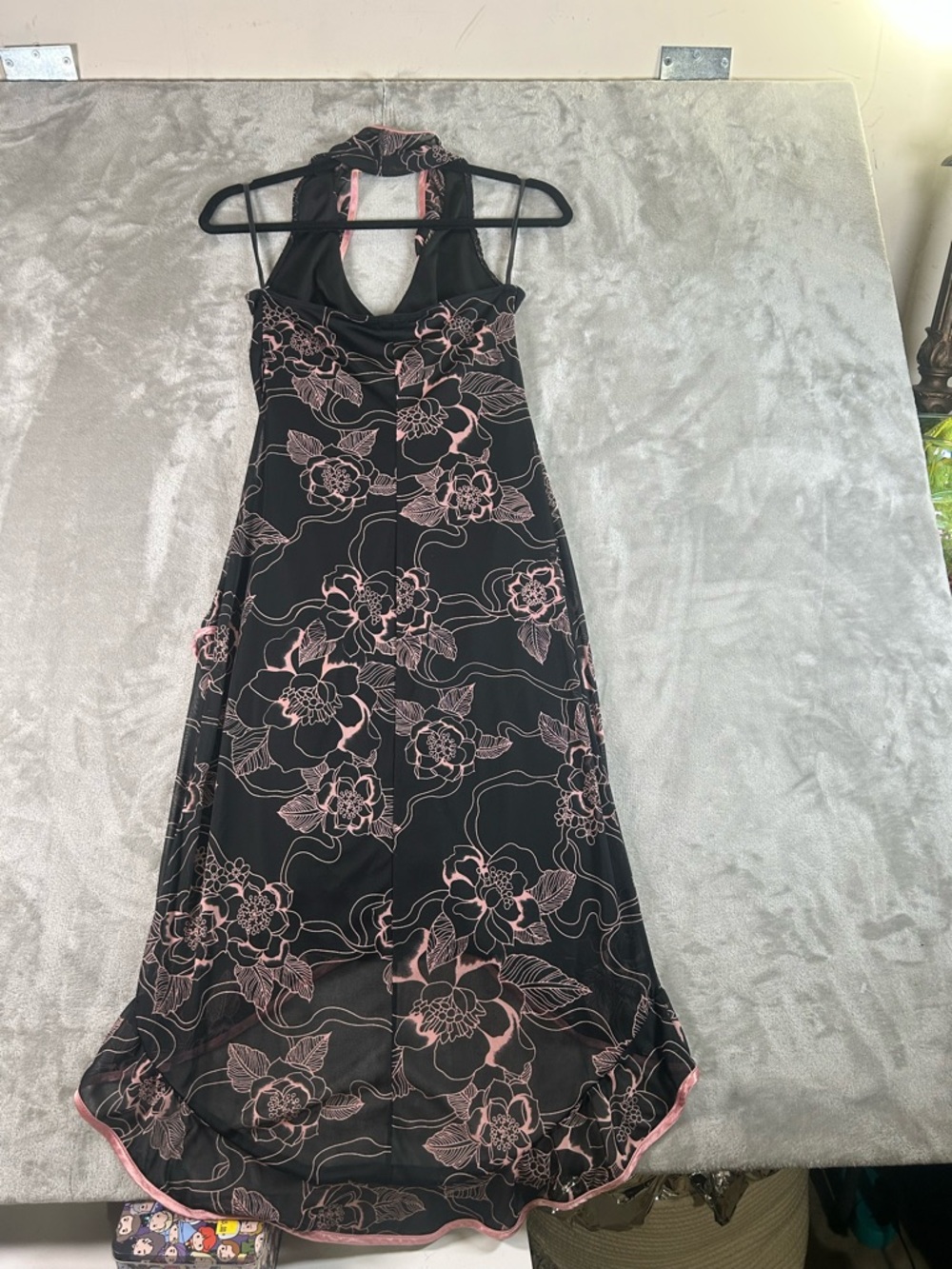 Vintage ruby rox Black & Pink Floral Halter Maxi Dress - Picture 5 of 10